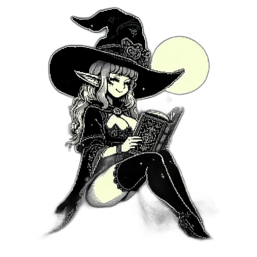 hat, staff, mask, pixel art transparent PNG cut-out