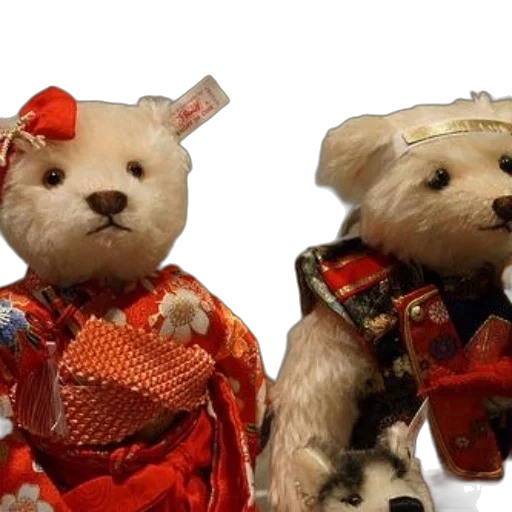 two, teddy, bears, dressed transparent PNG cut-out