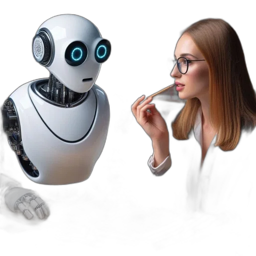 robot, concept art, 3d render, library transparent PNG cut-out