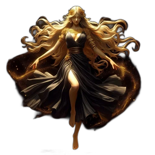 dress, hair, crown, fantasy art transparent PNG cut-out
