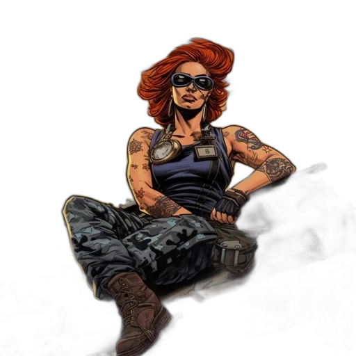 comic book art, concept art, cartoon, cyberpunk transparent PNG cut-out