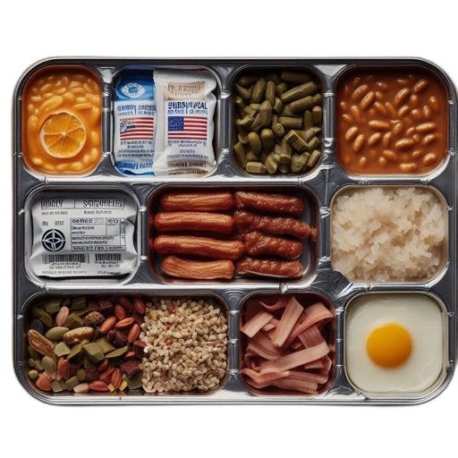 food, meal, tray, contains transparent PNG cut-out