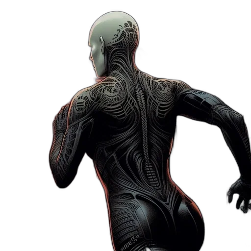 robot, creature, concept art, 3d render transparent PNG cut-out