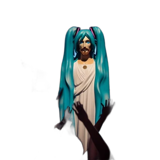 creature, staff, hair, weapon transparent PNG cut-out