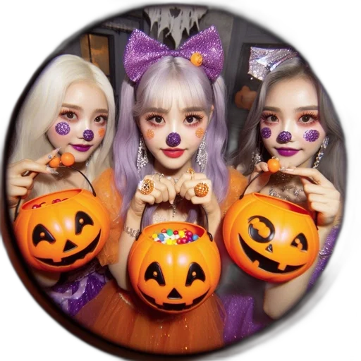 three, young, women, vibrant transparent PNG cut-out