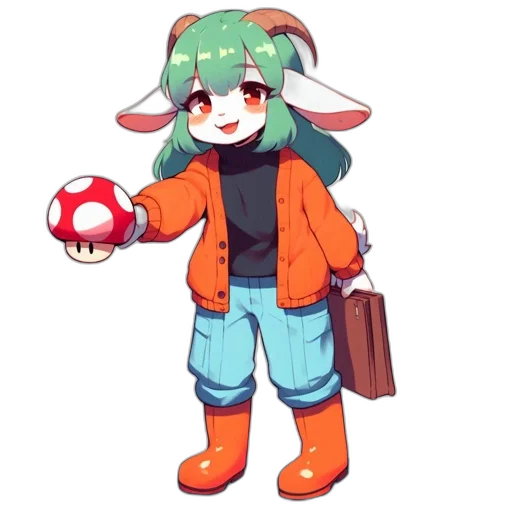 staff, jacket, creature, hat transparent PNG cut-out