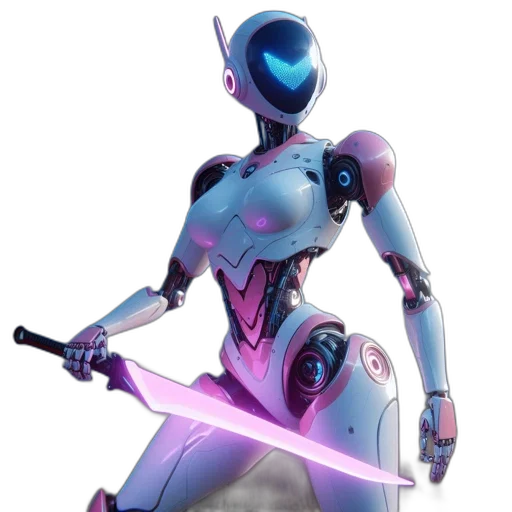 robot, staff, weapon, creature transparent PNG cut-out