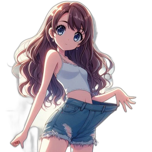 dress, staff, hair, creature transparent PNG cut-out