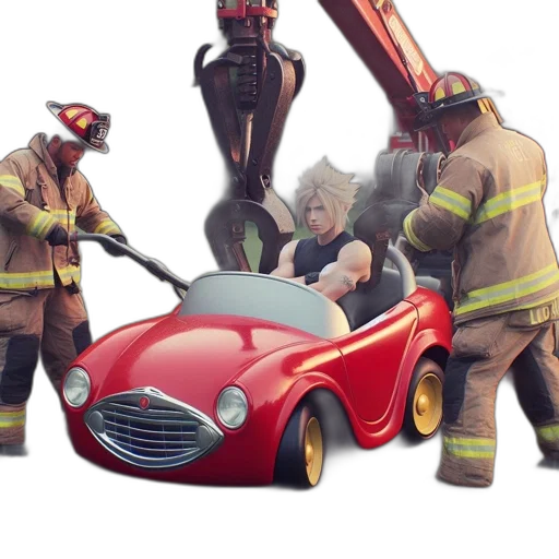 car, concept art, 3d render, fire transparent PNG cut-out