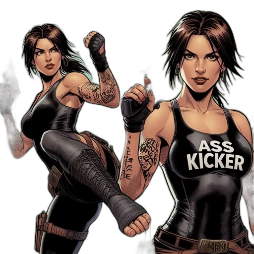 comic book art, concept art, female, character transparent PNG cut-out