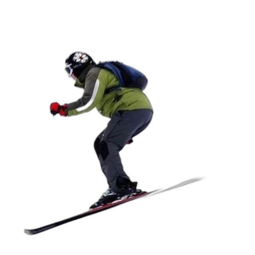 staff, photorealistic, 3d render, skier transparent PNG cut-out