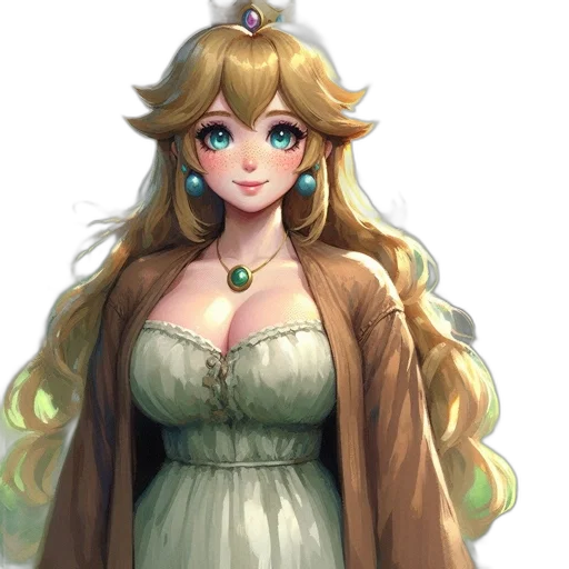 dress, crown, staff, fantasy art transparent PNG cut-out