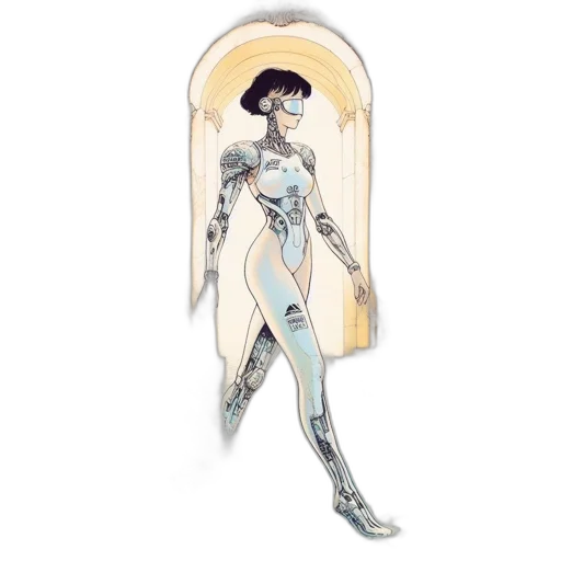robot, dress, concept art, comic book art transparent PNG cut-out