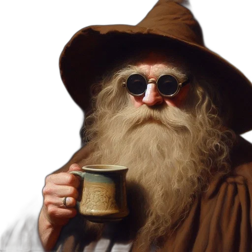 hat, fantasy art, old, man transparent PNG cut-out