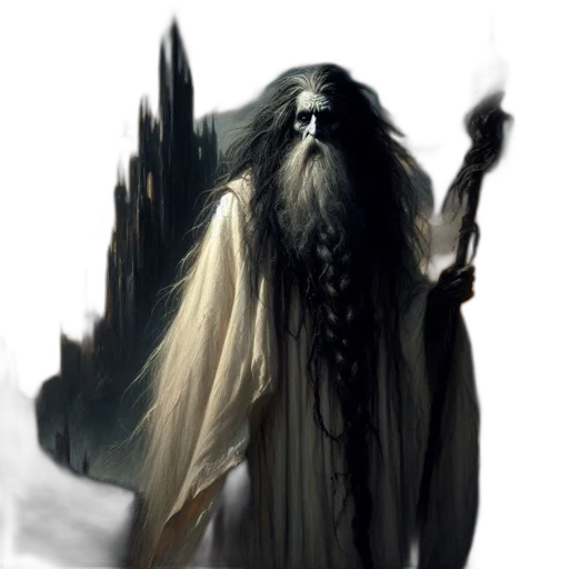 staff, creature, hair, face transparent PNG cut-out