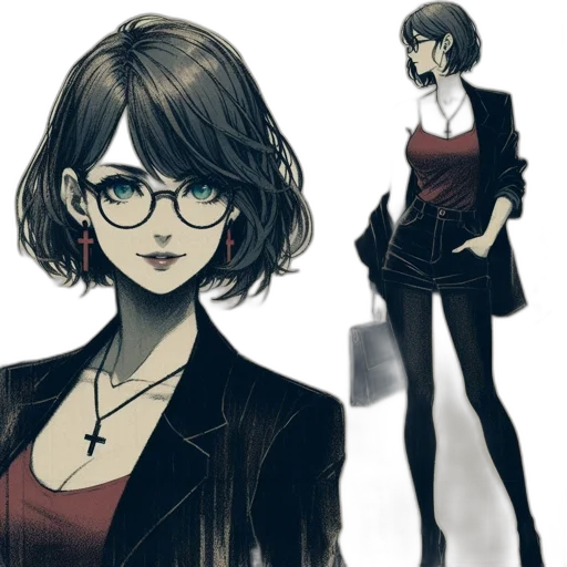 dress, staff, jacket, concept art transparent PNG cut-out