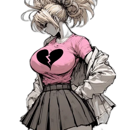 dress, jacket, hair, staff transparent PNG cut-out
