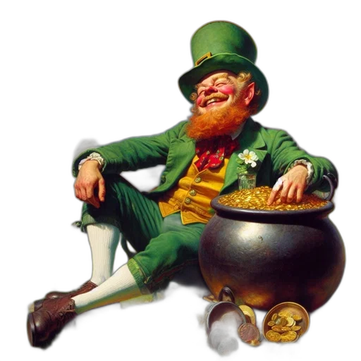green, leprechaun, pot, gold transparent PNG cut-out