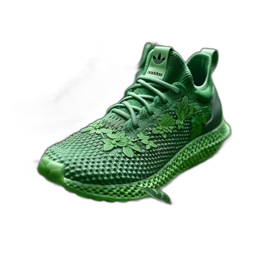 shoes, 3d render, photorealistic, green transparent PNG cut-out