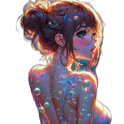 dress, creature, watercolor, fantasy art transparent PNG cut-out