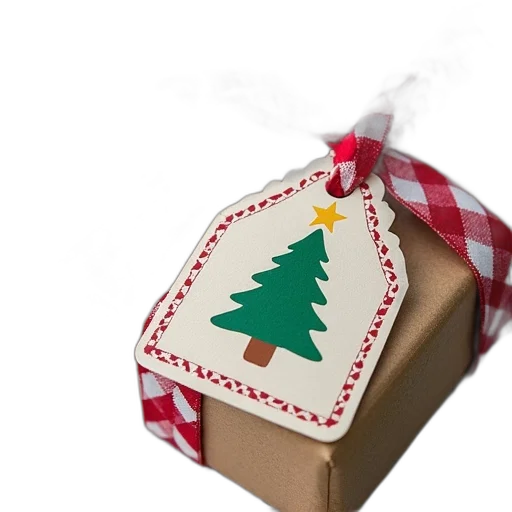 3d render, christmas, tags, gift transparent PNG cut-out