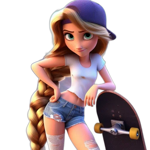 hat, hair, cartoon, 3d render transparent PNG cut-out