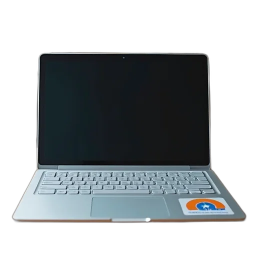 3d render, silver, laptop, open transparent PNG cut-out