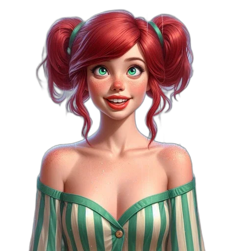 dress, face, fantasy art, cartoon transparent PNG cut-out