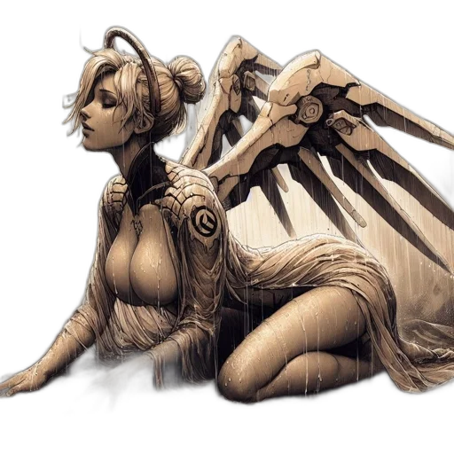 dragon, dress, creature, hair transparent PNG cut-out