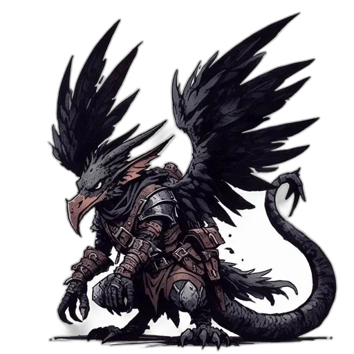 dragon, creature, staff, weapon transparent PNG cut-out