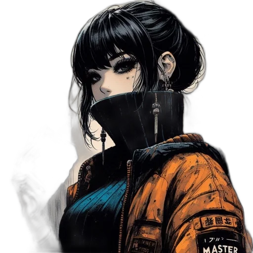 jacket, mask, face, weapon transparent PNG cut-out