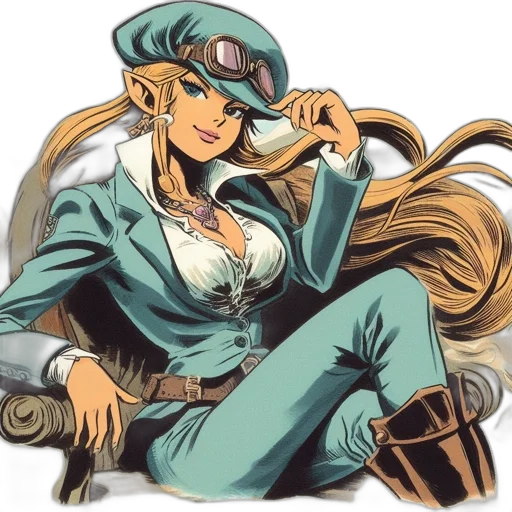 hat, staff, anime, comic book art transparent PNG cut-out