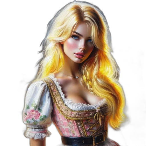 dress, jewelry, face, fantasy art transparent PNG cut-out
