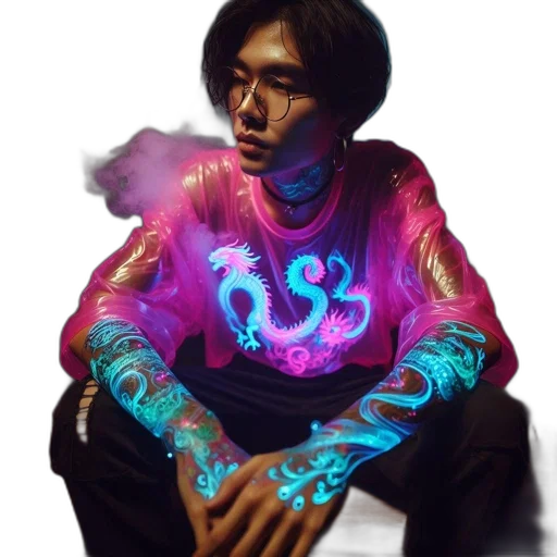 jacket, robot, face, staff transparent PNG cut-out