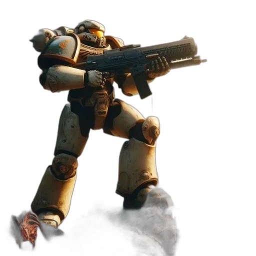 robot, weapon, concept art, 3d render transparent PNG cut-out