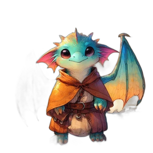 dragon, staff, creature, animal transparent PNG cut-out