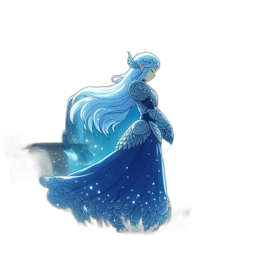 dragon, dress, creature, staff transparent PNG cut-out