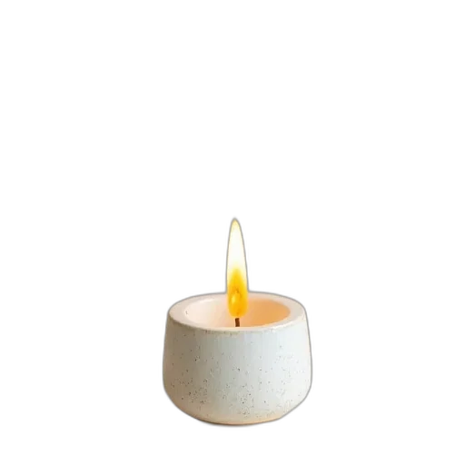 furniture, single, lit, candle transparent PNG cut-out