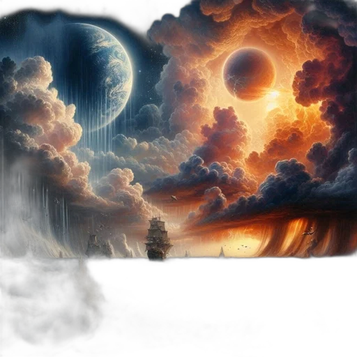 dragon, umbrella, fantasy art, concept art transparent PNG cut-out