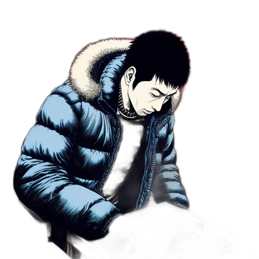 jacket, face, mask, creature transparent PNG cut-out