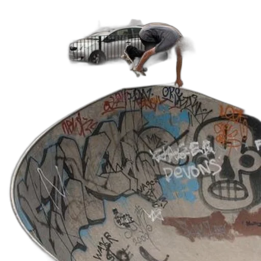concept art, city street, skateboarder, performs transparent PNG cut-out
