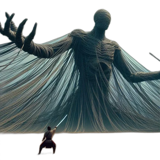 creature, dress, hair, sword transparent PNG cut-out