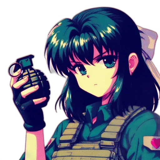 weapon, vaporwave, cyberpunk, anime transparent PNG cut-out