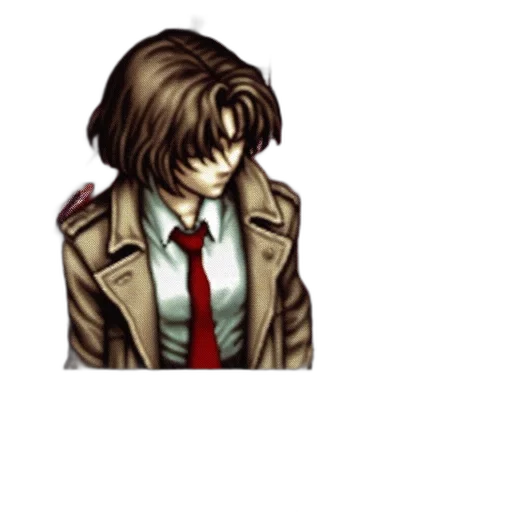 jacket, staff, hair, face transparent PNG cut-out
