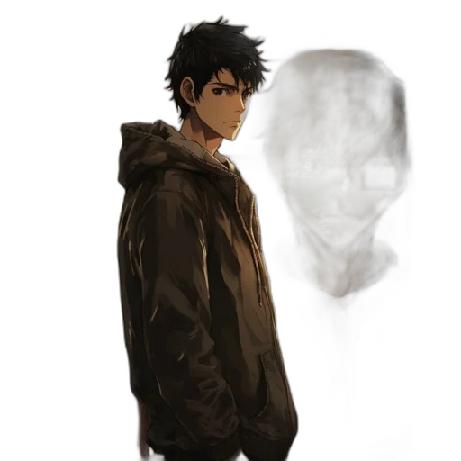 jacket, mask, face, creature transparent PNG cut-out