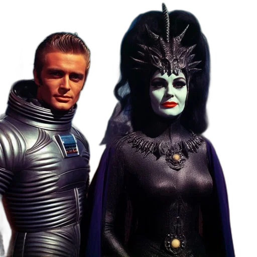 outer space, two, characters, stand transparent PNG cut-out