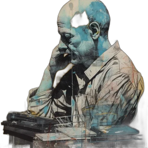 face, jacket, cyberpunk, concept art transparent PNG cut-out