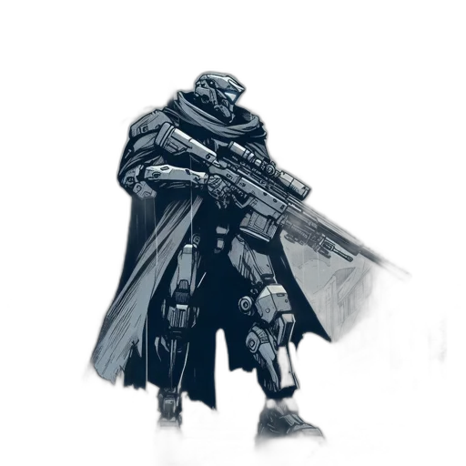 weapon, jacket, robot, sword transparent PNG cut-out