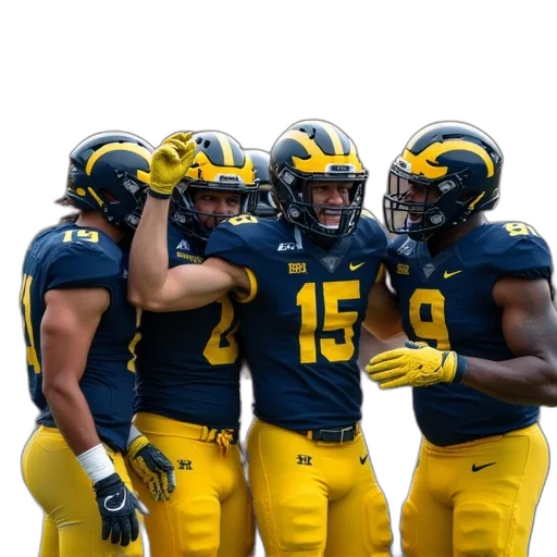 michigan, wolverine, football, players transparent PNG cut-out