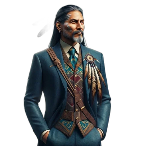 jacket, staff, concept art, fantasy art transparent PNG cut-out
